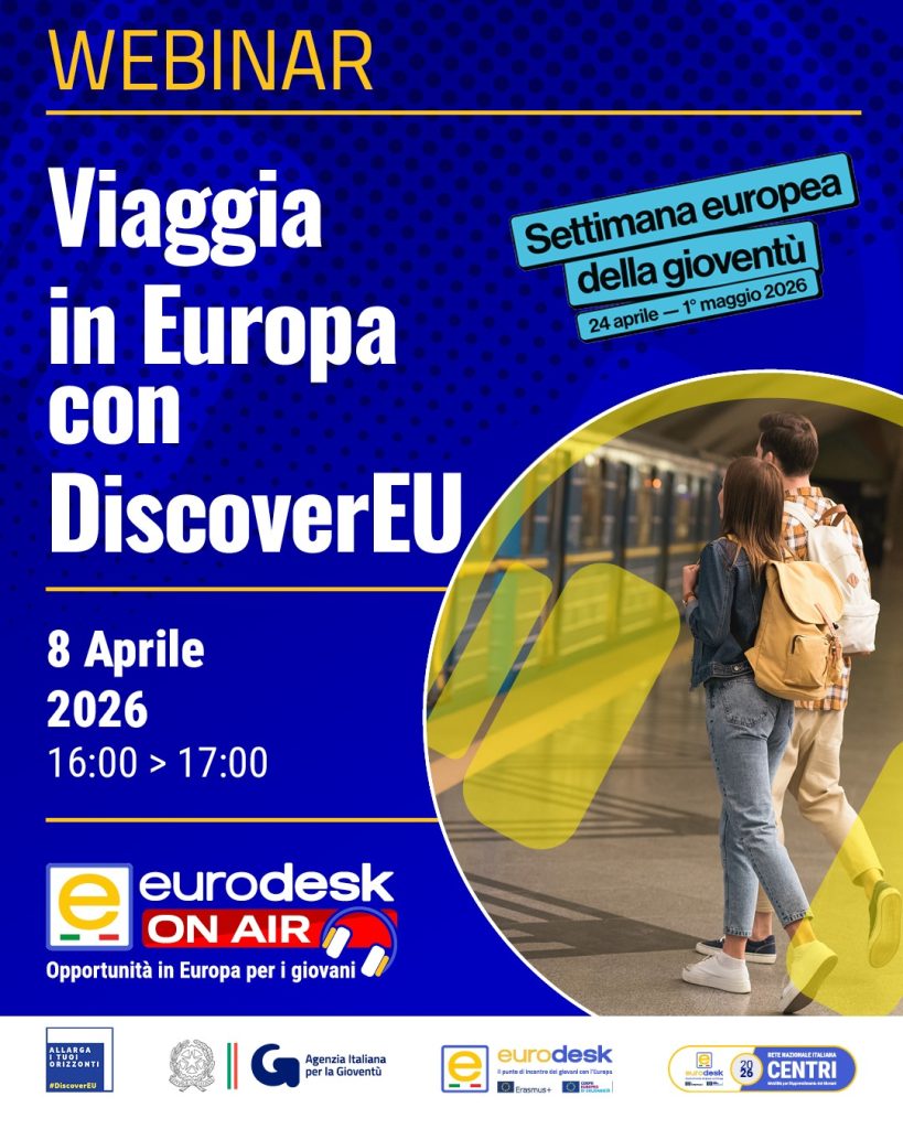 Invito al webinar Viaggia in Europa con DiscoverEU
